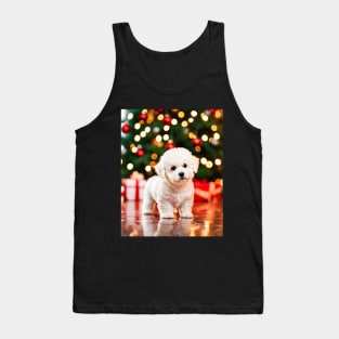 Christmas Bichon Frise Puppy Dog Tank Top